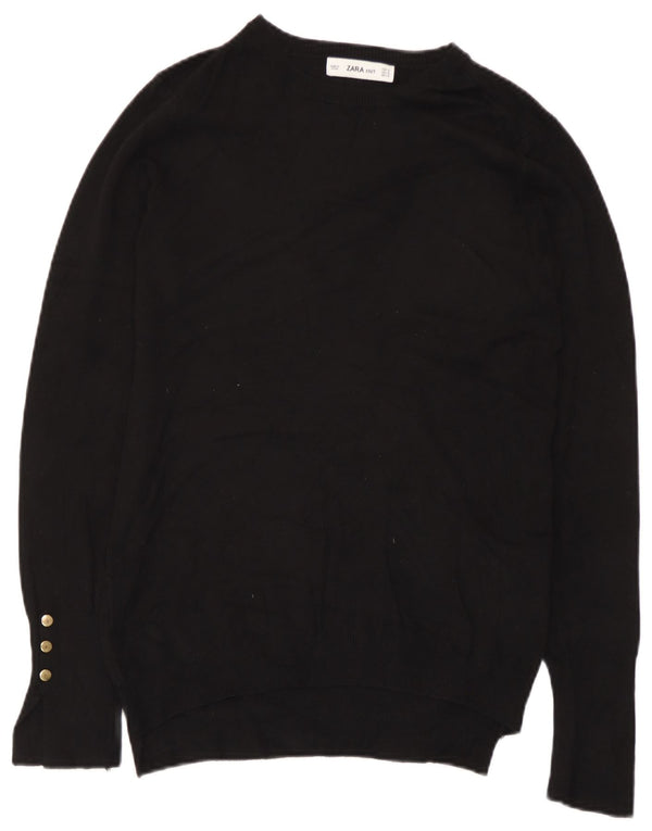 Zara Pull col bateau pour femme UK 12 Noir moyen