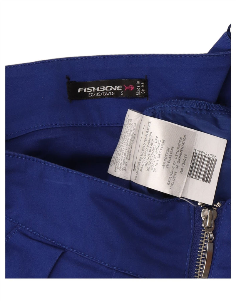 FISHBONE Womens Mini Skirt Small W25  Navy Blue Cotton Vintage Fishbone and Second-Hand Fishbone from Messina Hembry 