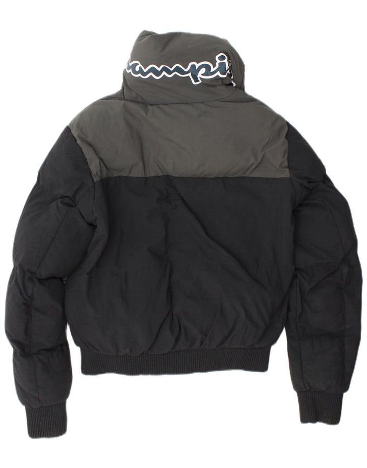 CHAMPION Veste matelassée graphique coupe ample pour femme UK 6 XS Noir Colourblock