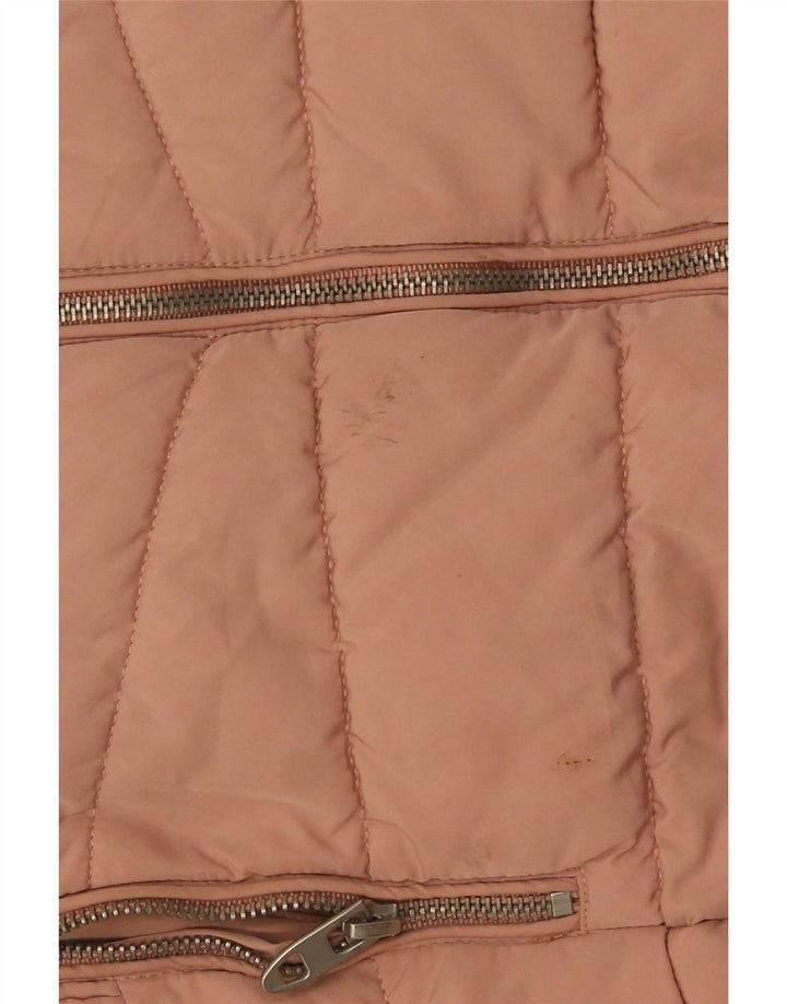 Zara Veste matelassée pour femme UK 12 Polyester rose moyen