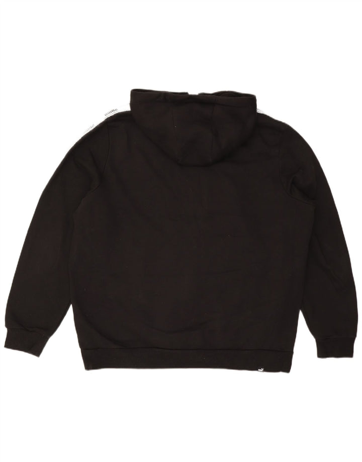 PUMA Pull à capuche zippé graphique pour homme XL en coton color block noir