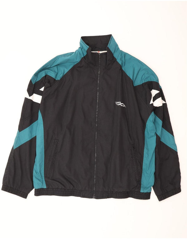 CRANE Veste de survêtement coupe ample pour homme XL Noir Colorblock Polyester