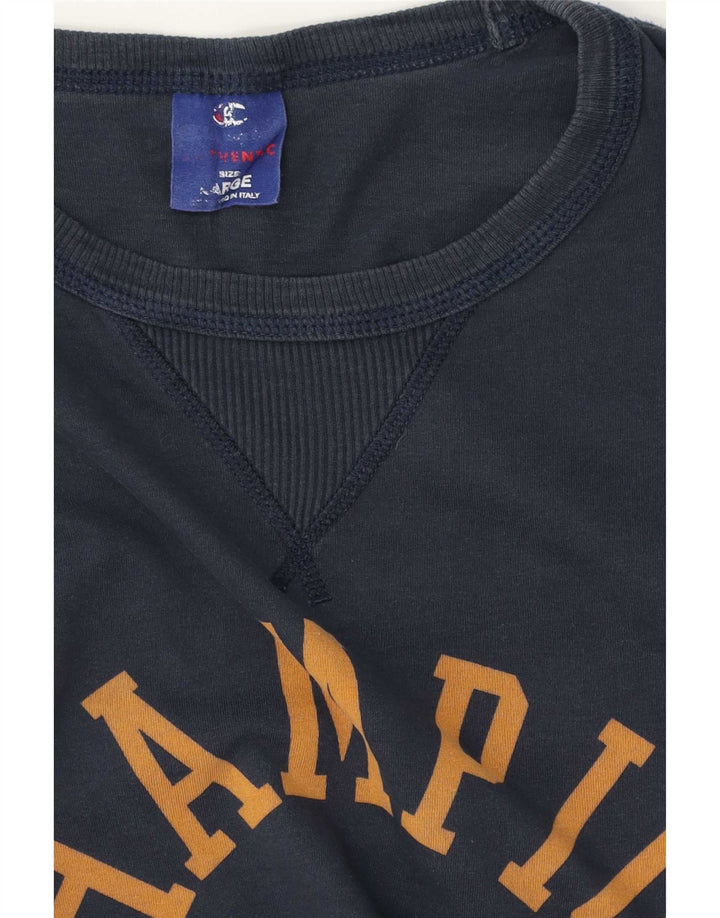 Champion Haut graphique à manches longues pour hommes, grand bleu marine