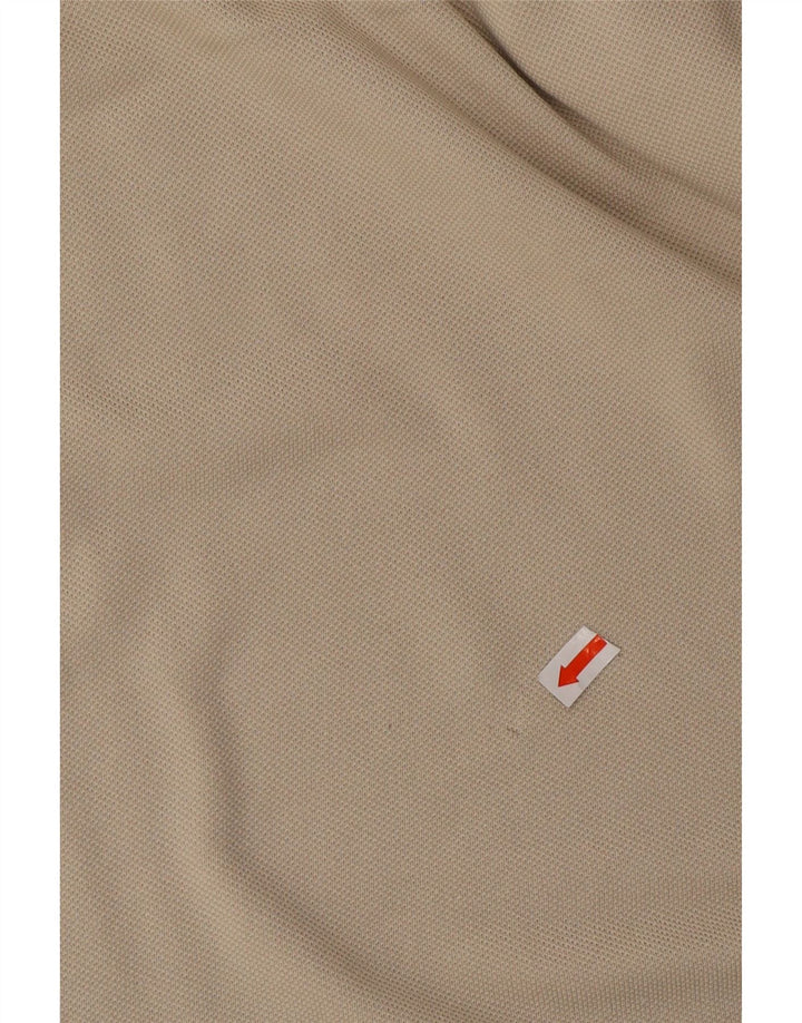 LACOSTE Mens Polo Shirt Size 5 Large Beige Cotton