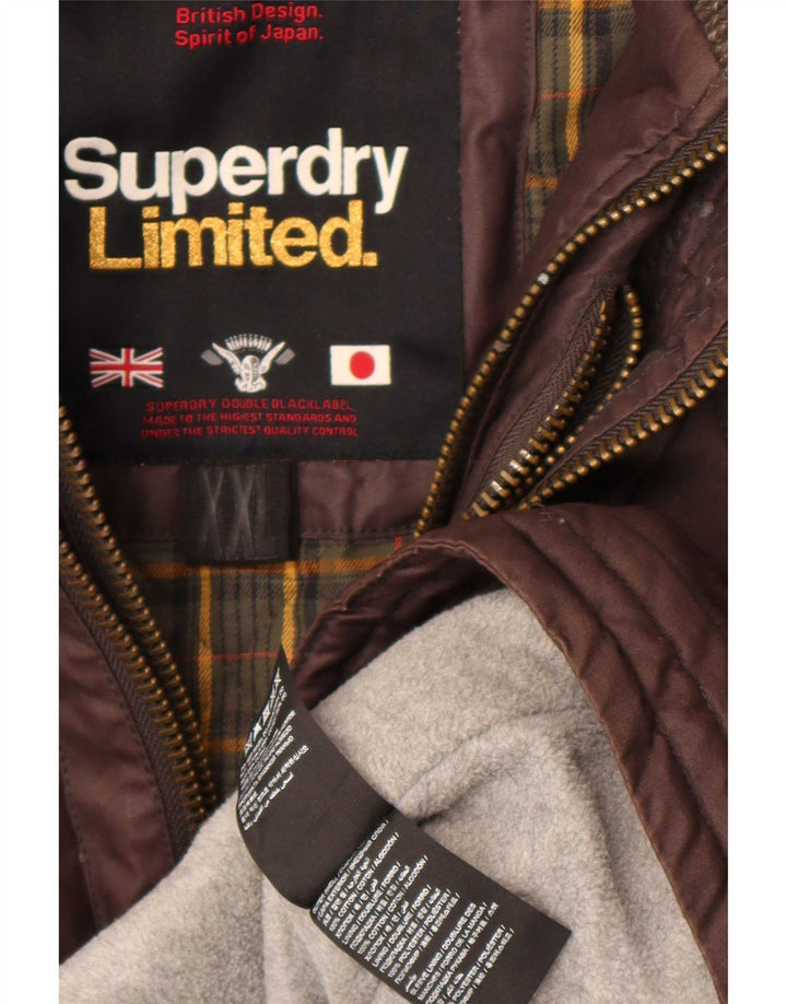 Superdry Parka à capuche coupe régulière pour homme 2XL Marron Coton