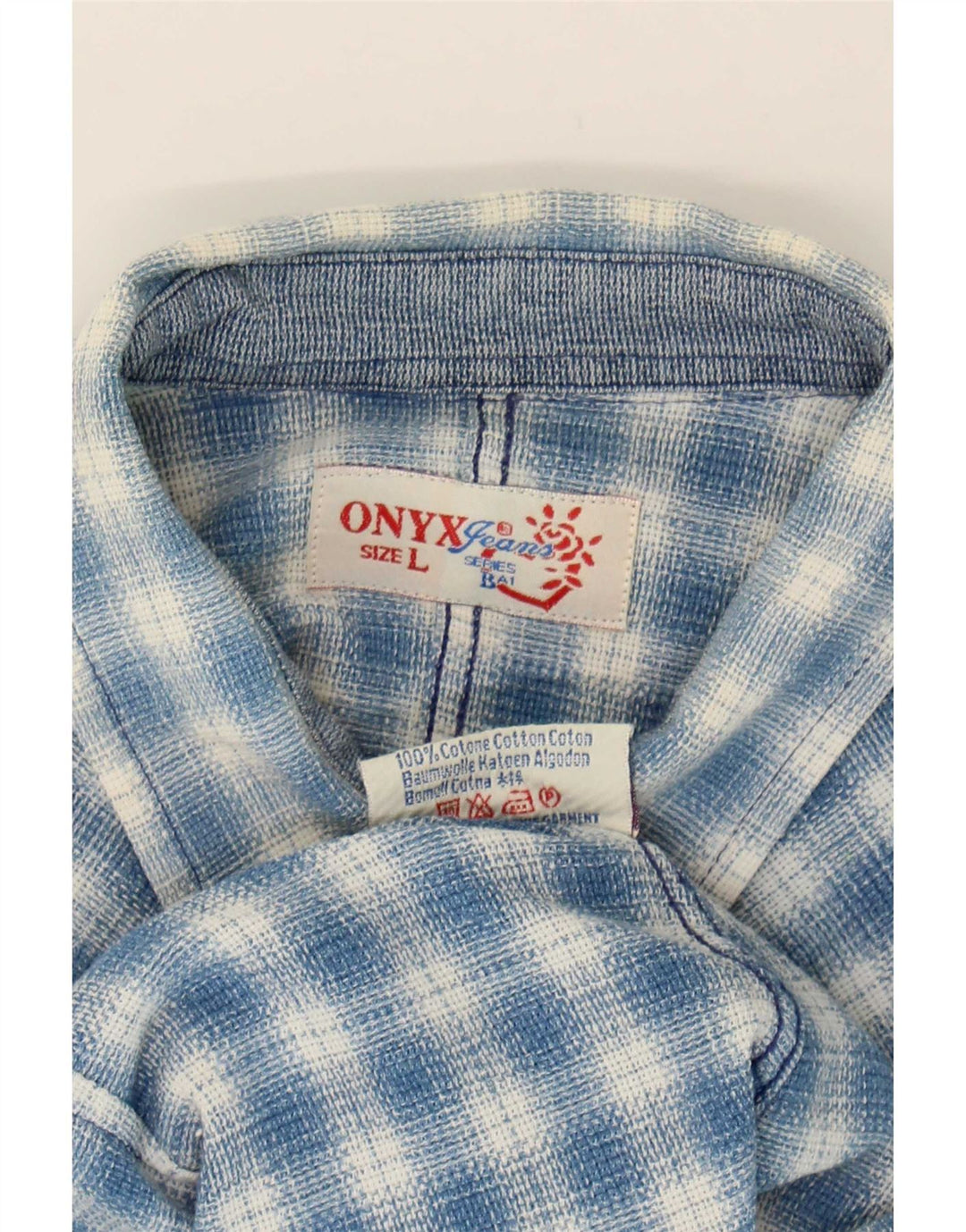 Onyx Chemise en flanelle pour femme UK 14 Grand coton à carreaux bleus