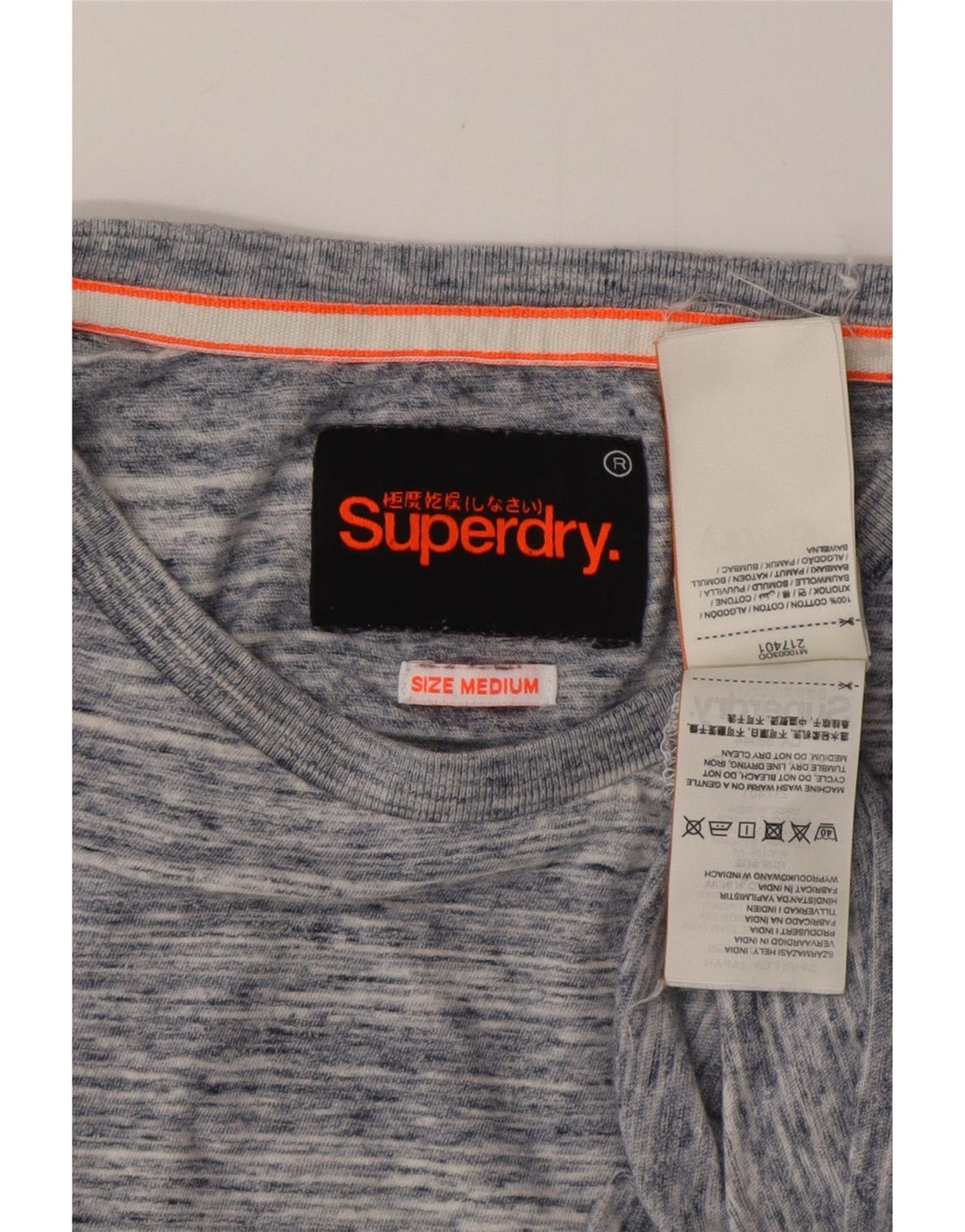 SUPERDRY T-Shirt Homme Bleu Moyen Moucheté Coton
