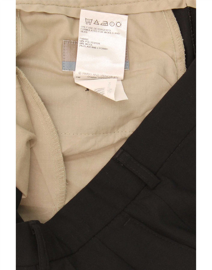 Marks & Spencer Pantalon de costume pour homme W34 L33 Noir Polyester