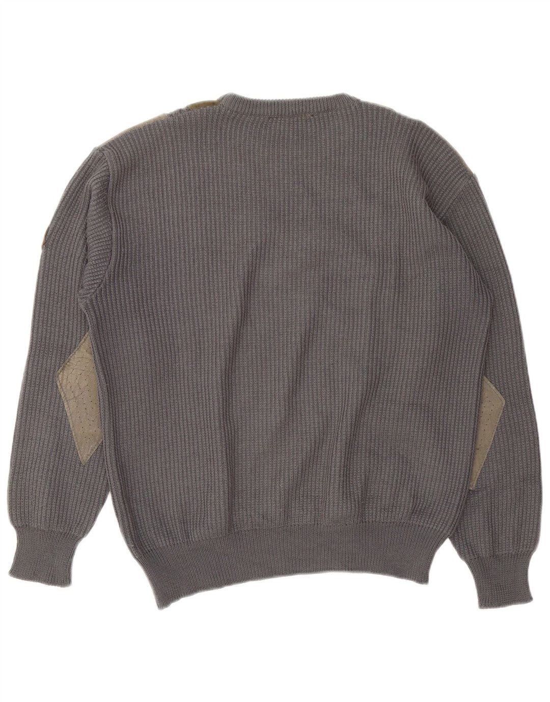 Andrea Celli Pull à col rond pour homme en laine color block Gris Taille L