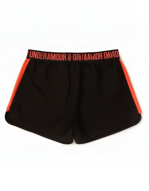 Under Armour Short de sport Heat Gear pour femme UK 14 Large Noir Colourblock