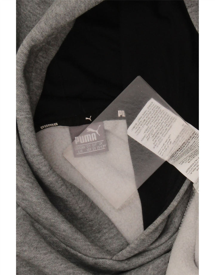 PUMA Pull à capuche graphique garçon 11-12 ans Gris Coton
