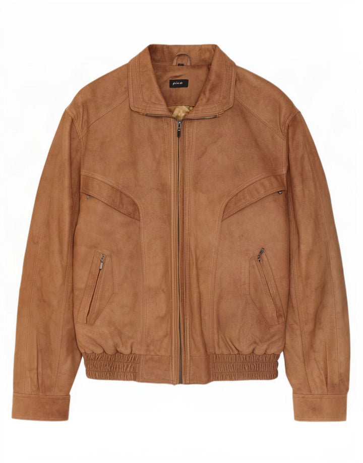 Veste en cuir homme Gina IT 54 2XL marron viscose