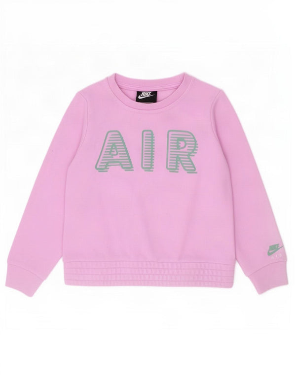 Nike Sweat-shirt graphique fille 5-6 ans en coton rose moyen