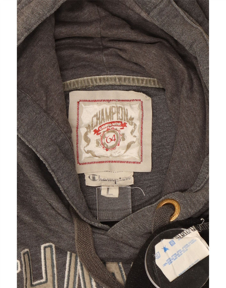 CHAMPION Pull à capuche graphique pour femme UK 16 Large Gris Coton
