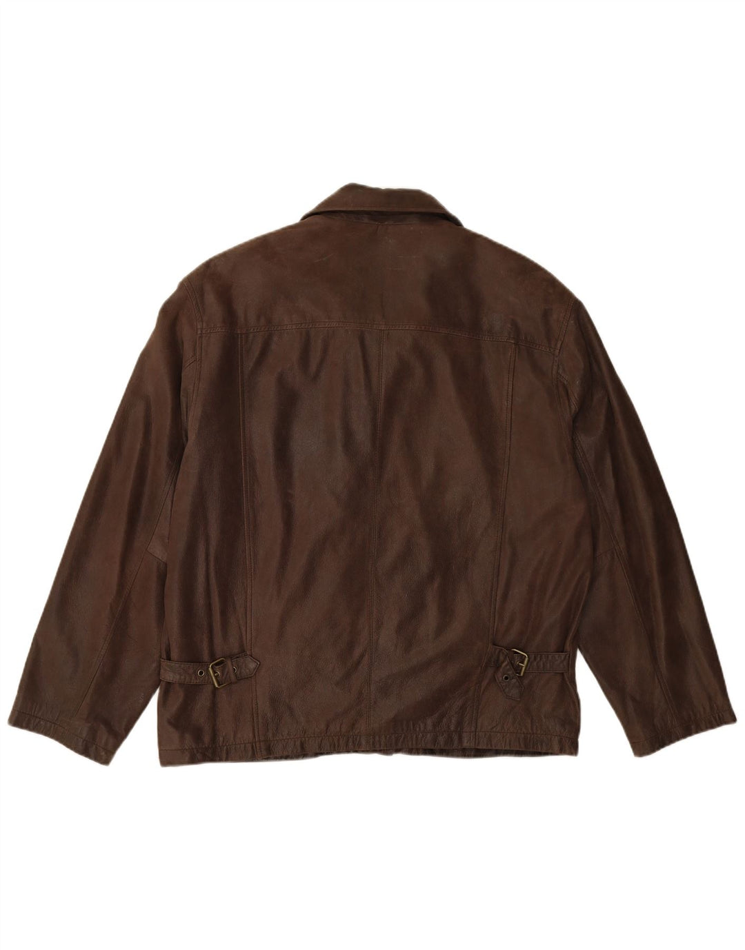 VINTAGE Veste en cuir homme UK 42 XL Cuir marron