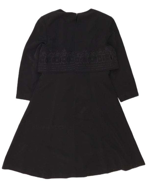 Bagatelle Robe trapèze à manches 3/4 pour femme IT 46 Large Noir Paisley