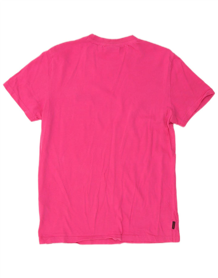 Superdry Homme T-Shirt Top Large Rose Coton
