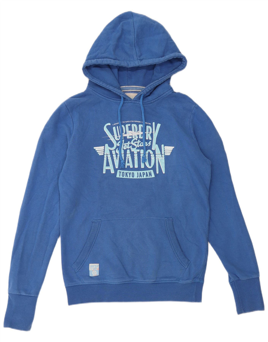 Superdry Pull à Capuche Graphique Homme Bleu Moyen Coton