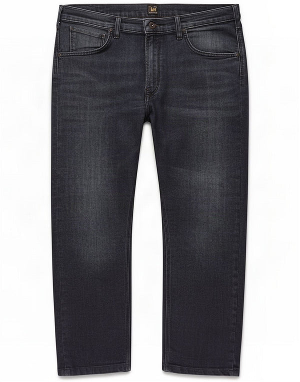 Lee Mens Daren Zip Fly Straight Jeans W36 L30 Bleu Coton