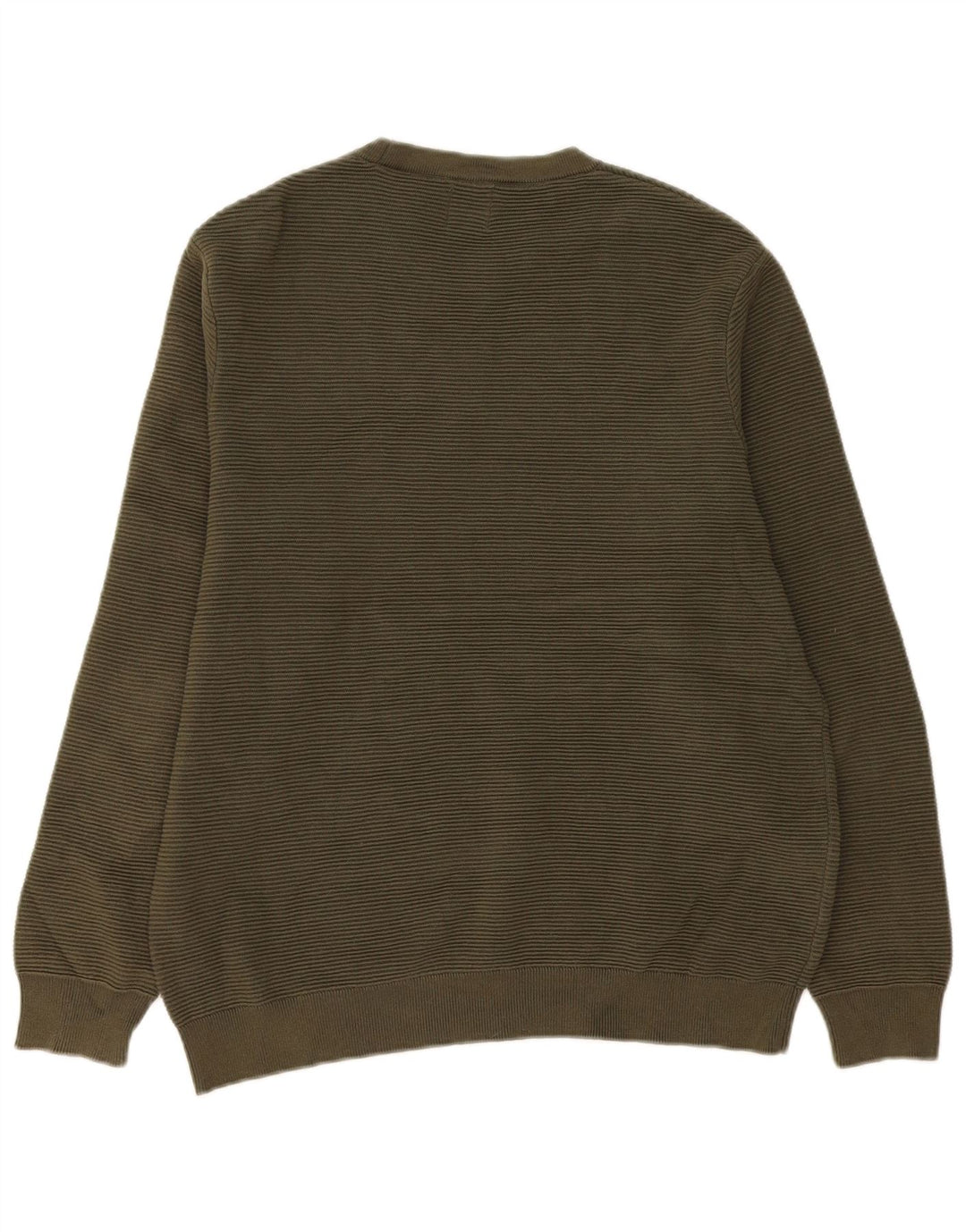 Zara Pull à col rond pour homme en coton kaki Large