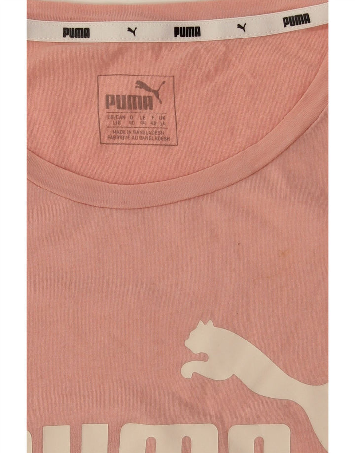 PUMA Womens Graphic T-Shirt Top UK 14 Medium Pink Vintage Puma and Second-Hand Puma from Messina Hembry 