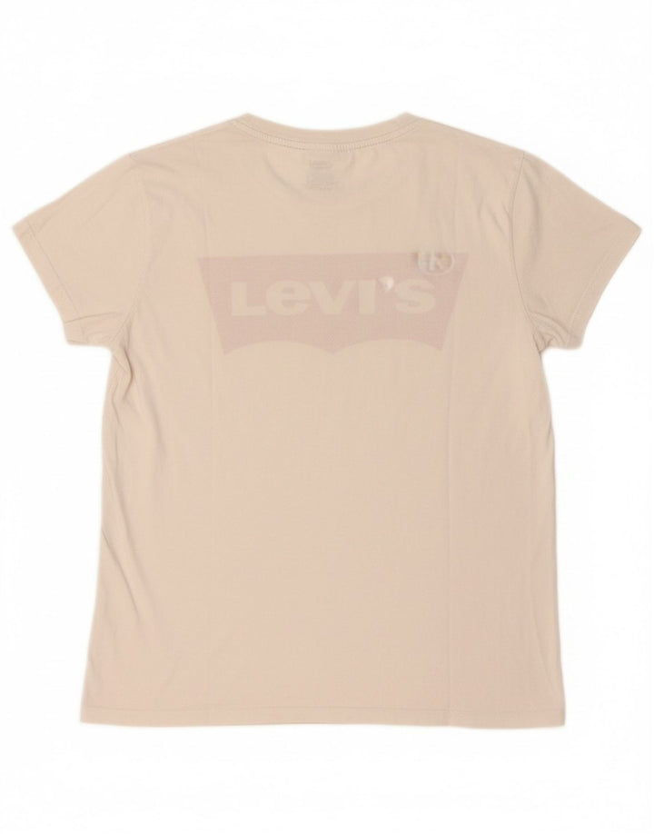 LEVI'S Womens Graphic T-Shirt Top UK 14 Medium White