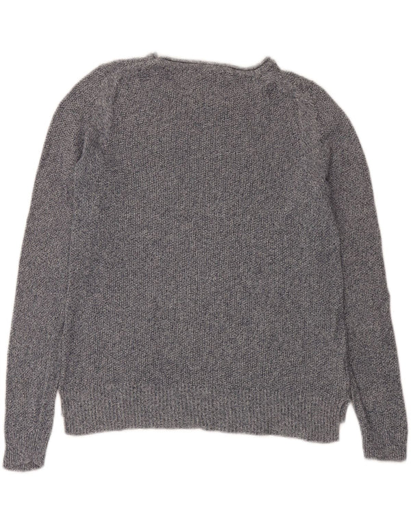 Laura Ashley Womens Boat Neck Jumper Sweater UK 12 Medium Grey Flecked