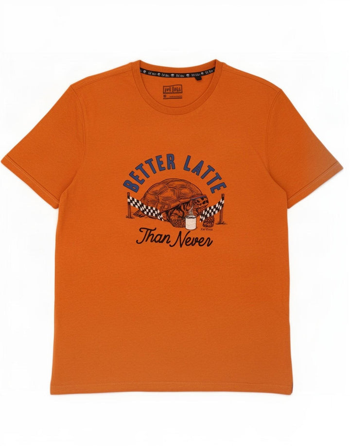 Fat Face T-Shirt Graphique Homme Orange Moyen Coton