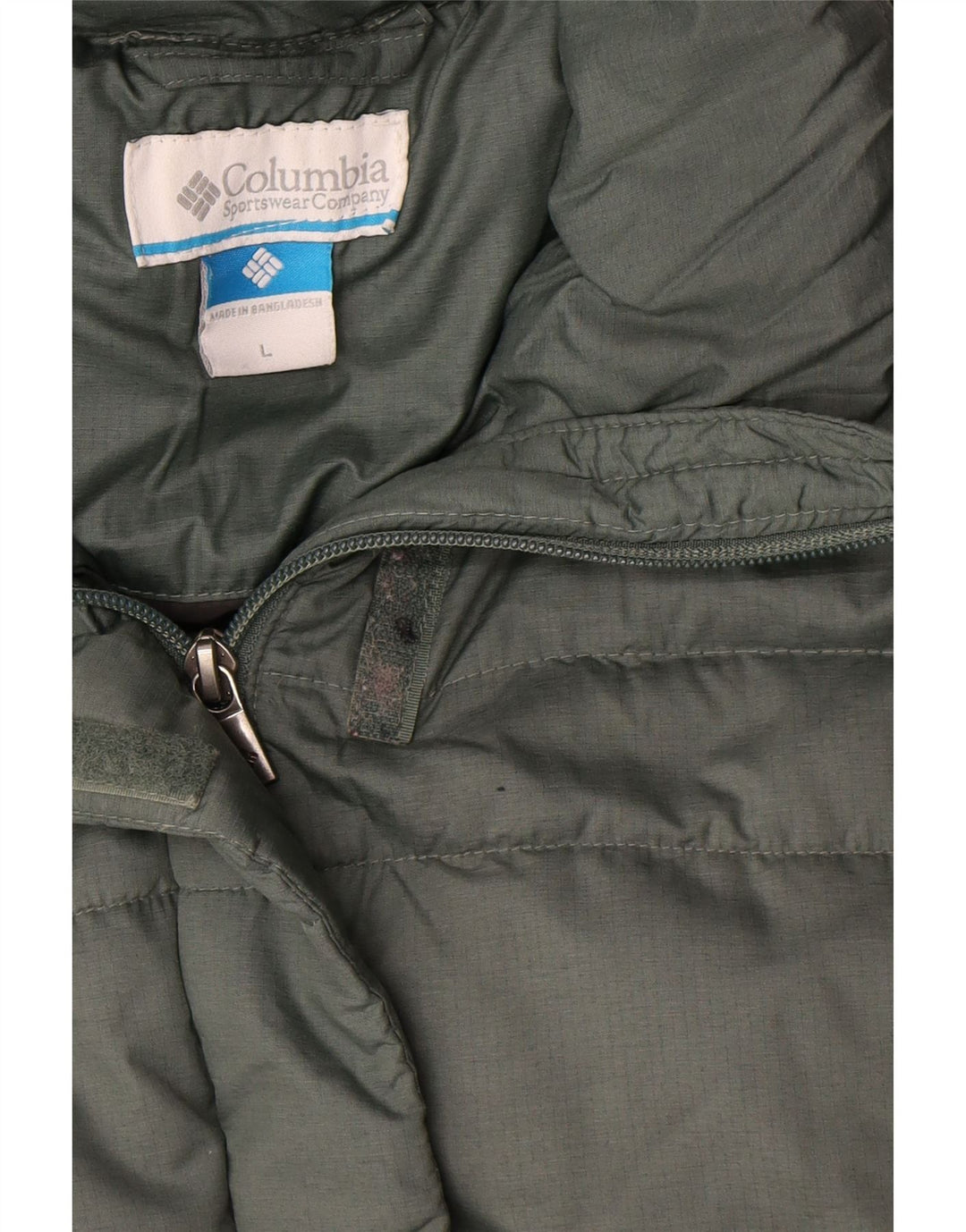 Columbia Manteau rembourré à capuche pour femme UK 16 Large Vert Polyester