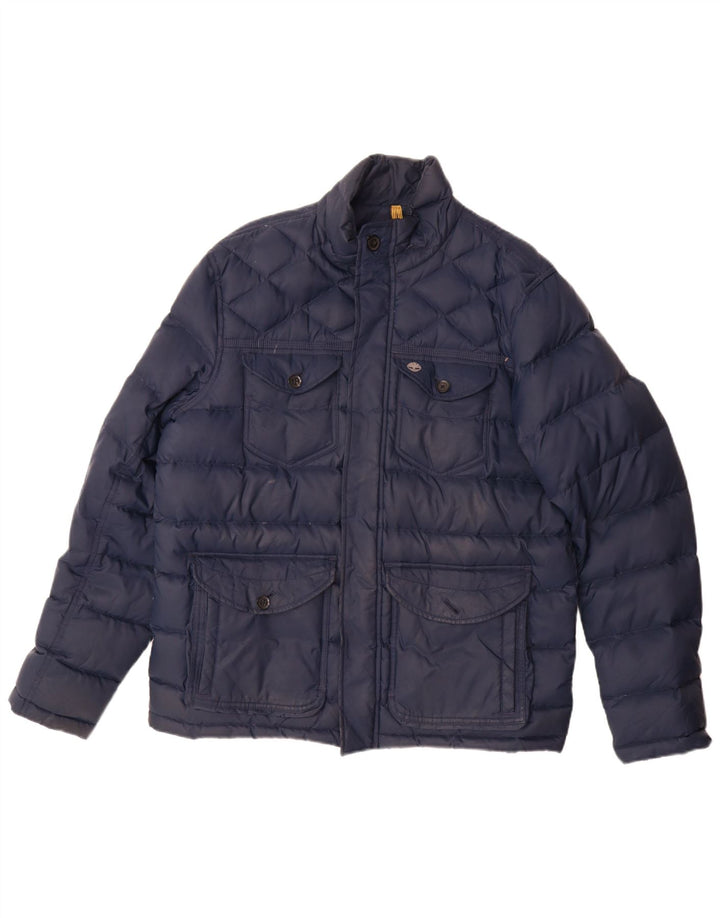 Timberland Veste rembourrée pour homme UK 40 Large Bleu Marine Nylon