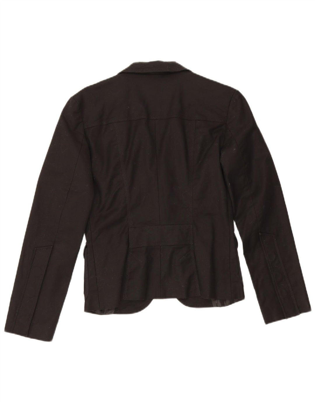 Zara Veste Blazer 1 Bouton Femme UK 10 Petit Coton Noir