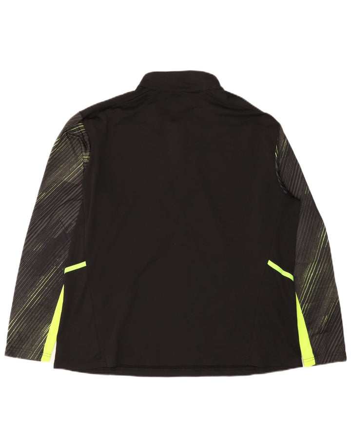 PUMA Haut de survêtement à col zippé pour femme UK 18 XL Noir rayé