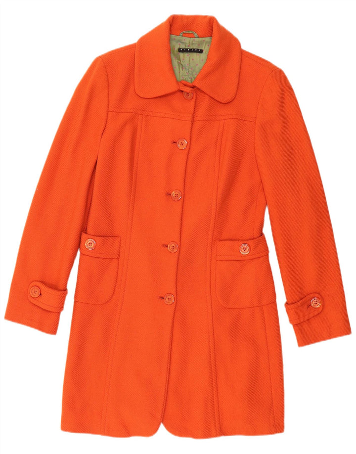 SISLEY Pardessus IT 42 Femme Orange Moyen Laine