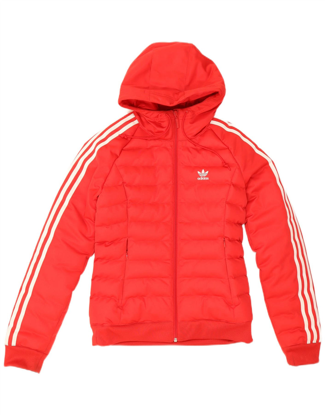 Adidas Veste rembourrée à capuche pour femme UK 6 XS Rouge Polyester
