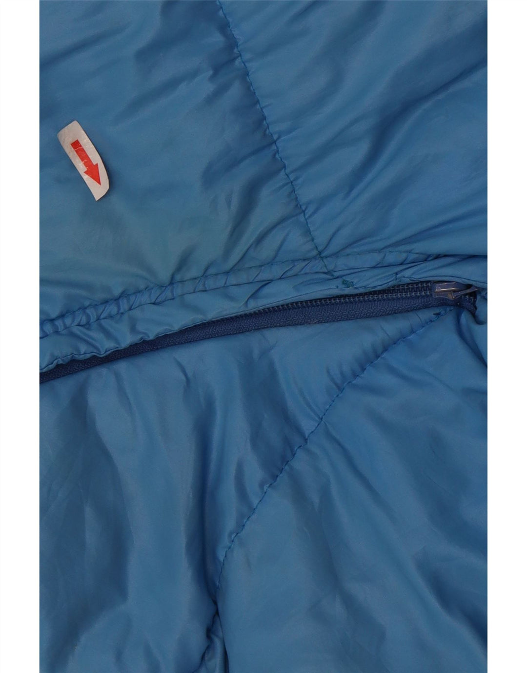 veste rembourrée à capuche vintage pour hommes IT 52 XL Bleu Colorblock Polyamide