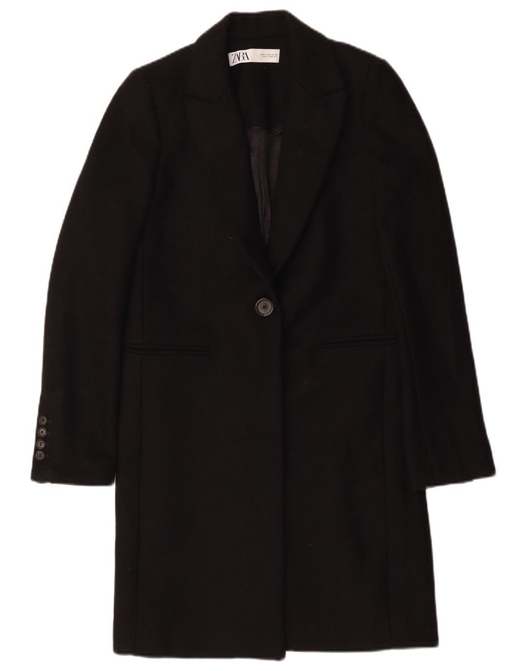 Zara Femme Pardessus UK 6 XS Noir Polyester