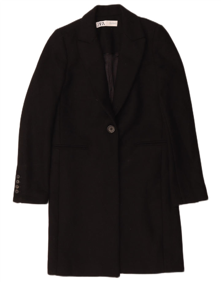 Zara Femme Pardessus UK 6 XS Noir Polyester