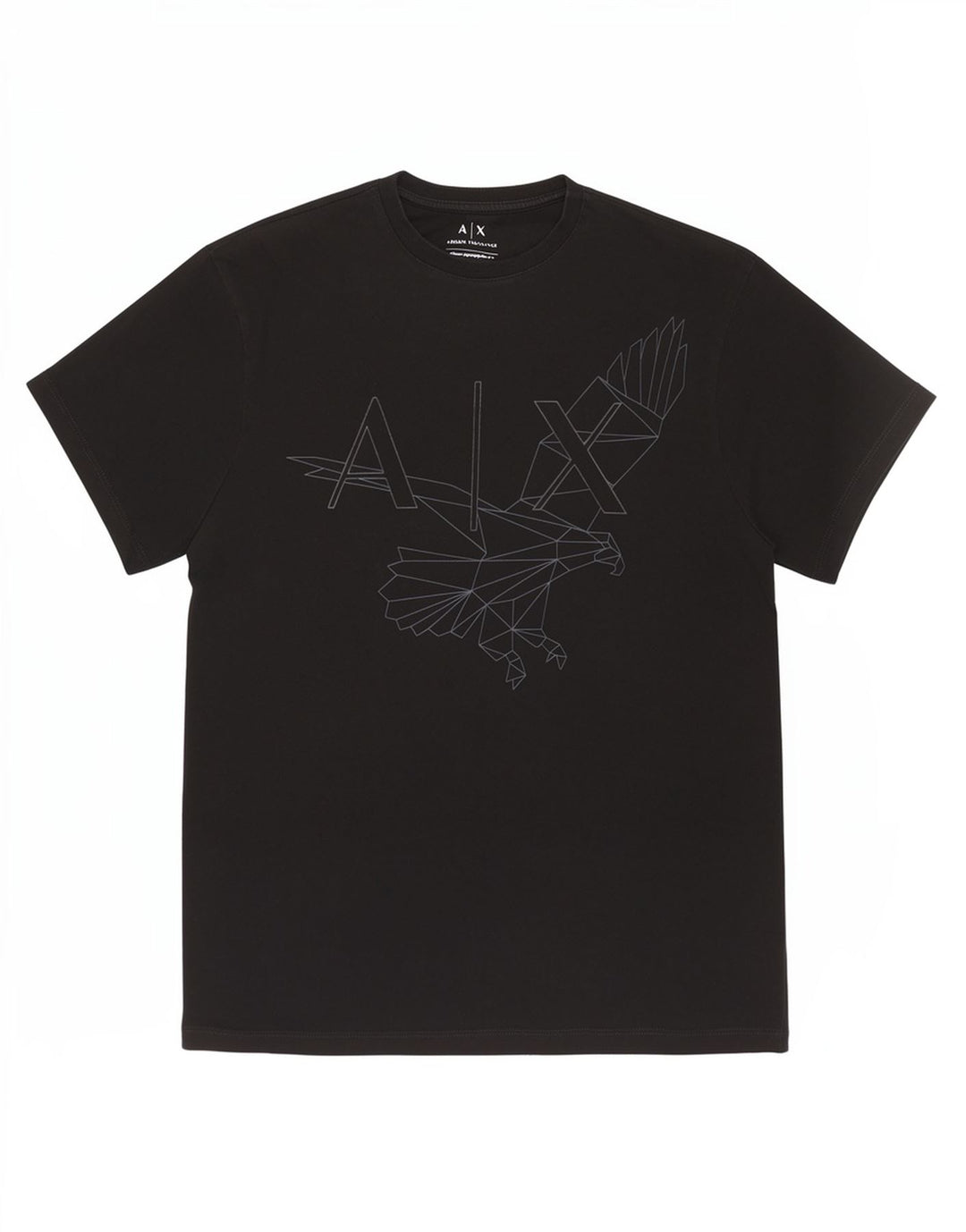 Armani Exchange T-shirt graphique régulier pour homme, petit, noir, géométrique