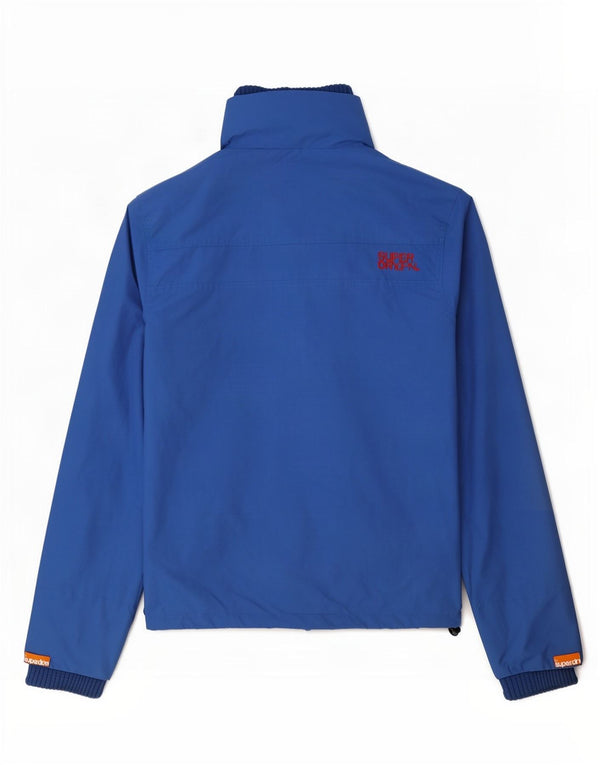 Superdry Veste de pluie graphique pour femme UK 14 Bleu moyen Nylon