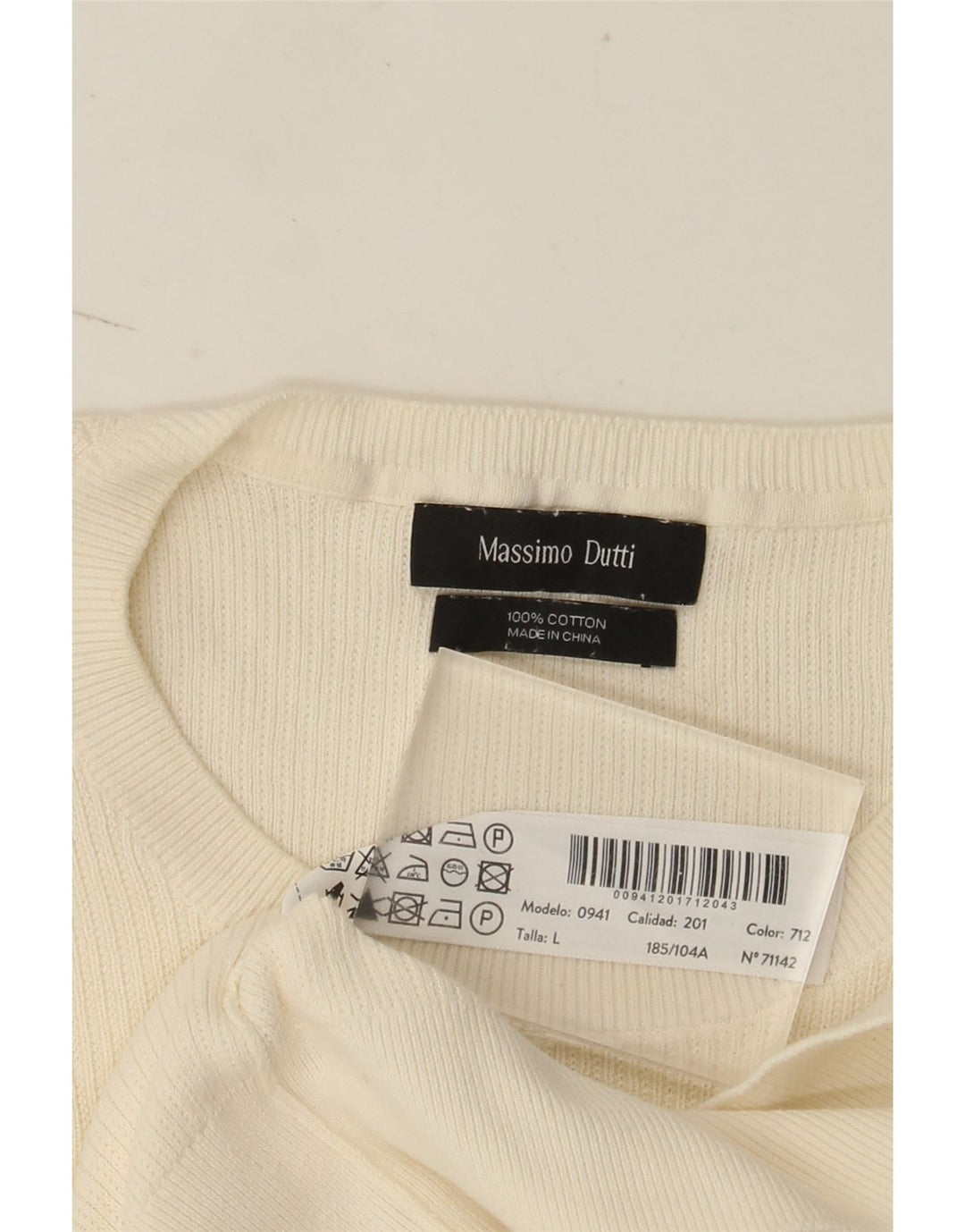 Massimo Dutti T-shirt à manches courtes pour homme en coton blanc