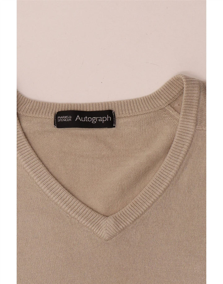 Marks & Spencer Pull Autograph Col V Homme Beige Moyen