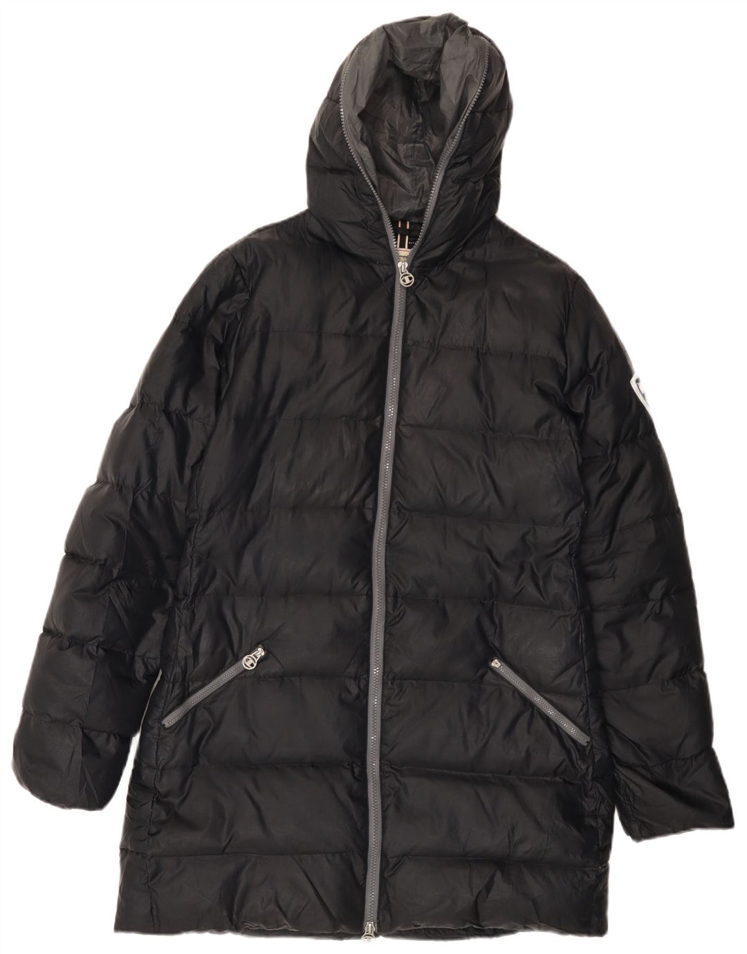CHAMPION Manteau matelassé à capuche pour femme UK 16 Large Noir
