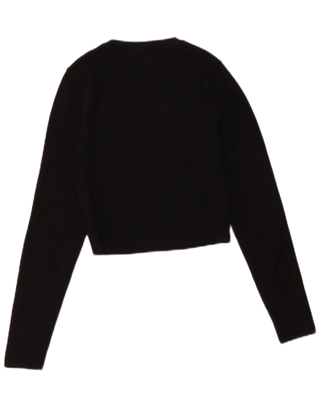 Zara Femme Crop Top UK 14 Large Noir Viscose