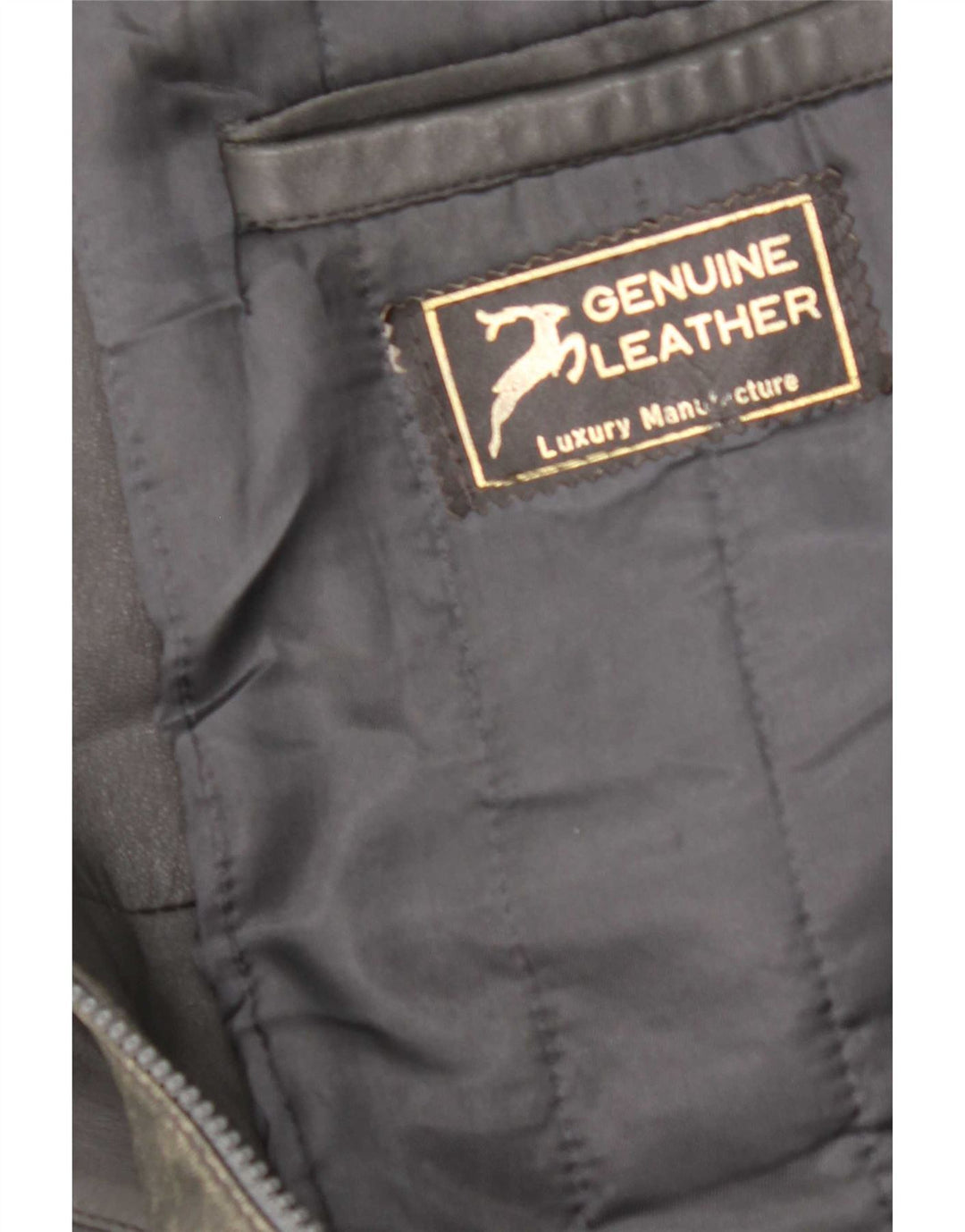 veste en cuir homme vintage UK 40 Grand Gris