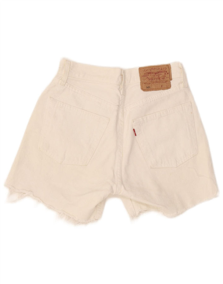Levi's Short en Jean 501 Femme W27 Small Blanc