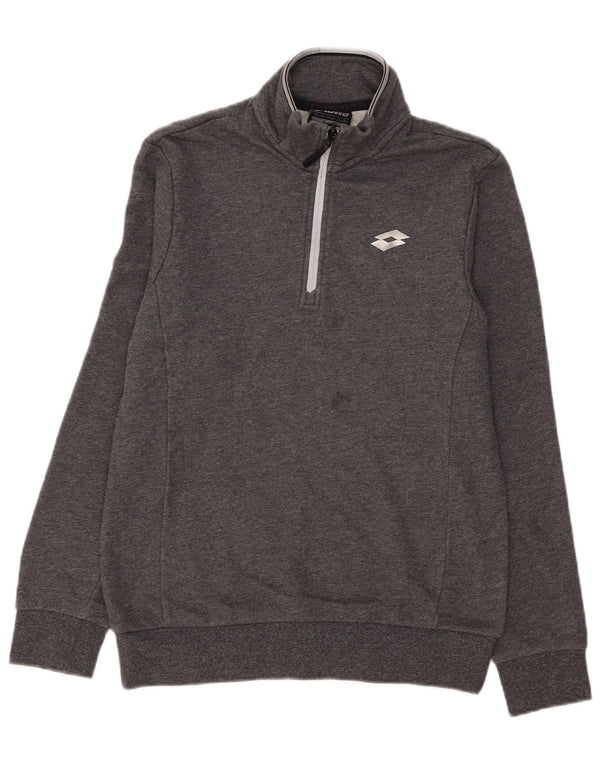 Lotto Sweat-shirt à col zippé pour homme Petit gris Coton