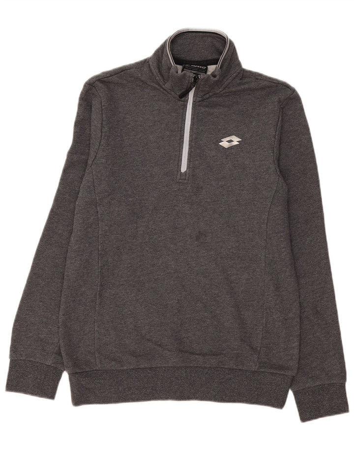 Lotto Sweat-shirt à col zippé pour homme Petit gris Coton