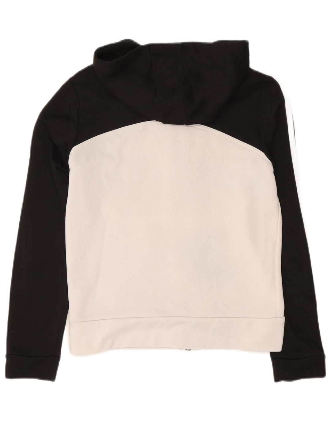 Adidas Pull à capuche zippé pour femme UK 12 Polyester color block noir moyen