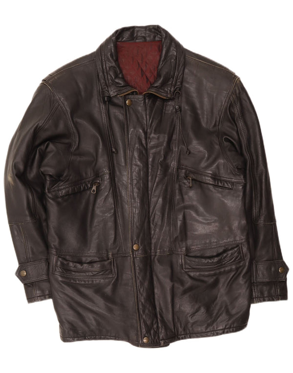 veste en cuir homme vintage IT 48 Medium Noir