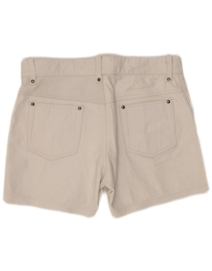 vintage Femmes Cuir Casual Shorts W33 Grand Cuir Bleu